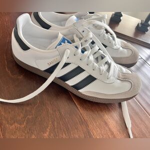 Adidas women’s Samba White and Black Sneakers